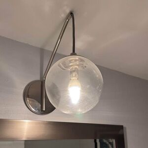 West Elm Modern Wall Sconce - Silver and Clear